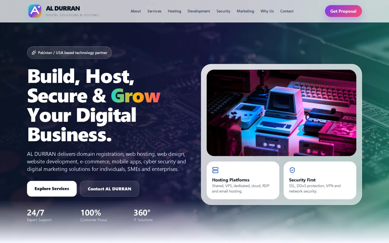 AL DURRAN Technologies — homepage screenshot