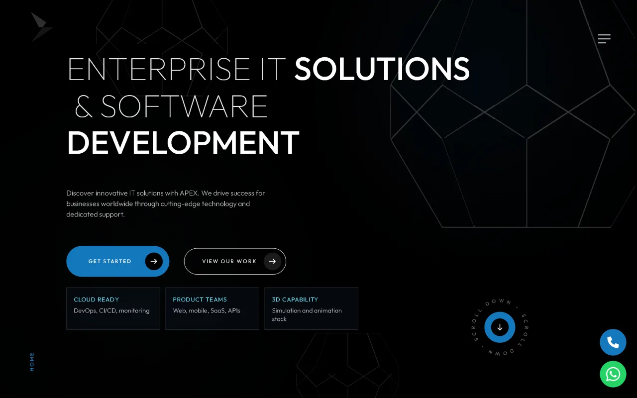 Apex IT Solutions — homepage screenshot