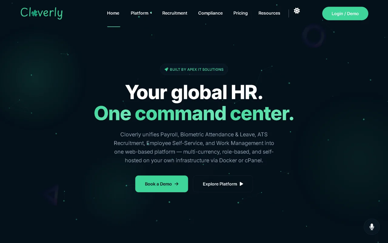 Cloverly HR Suite — homepage screenshot