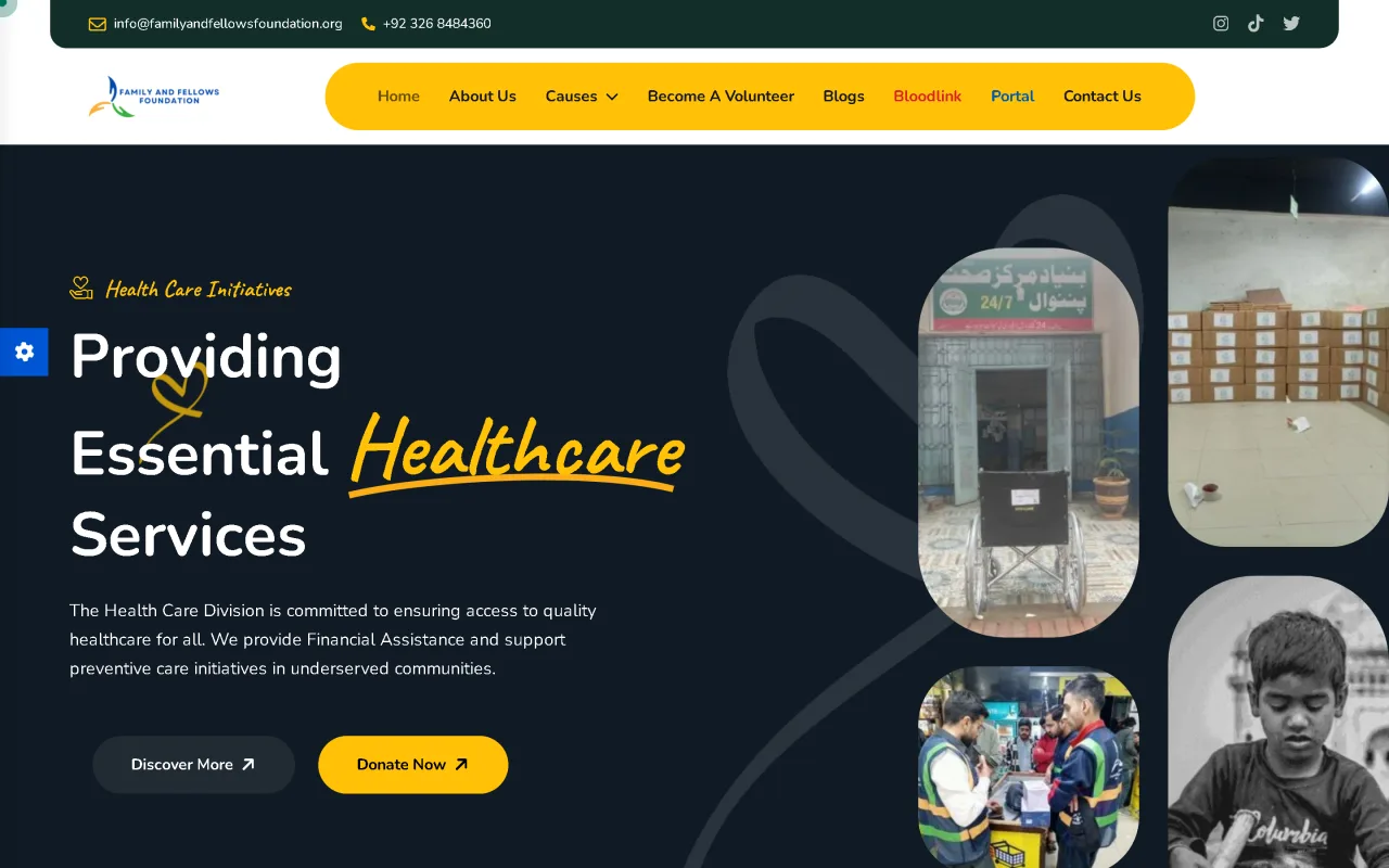 Family &amp; Fellows Foundation — homepage screenshot