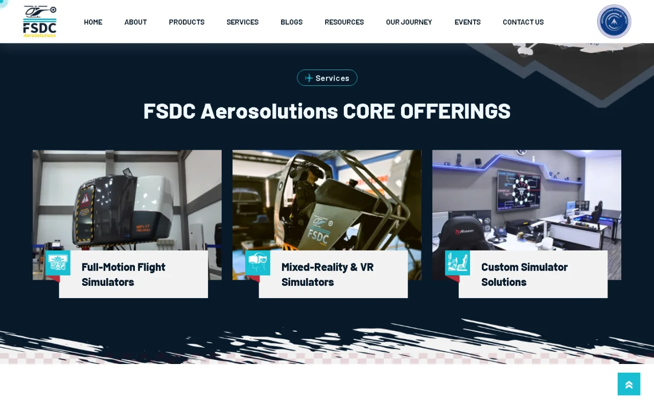 FSDC AeroSolutions — homepage screenshot