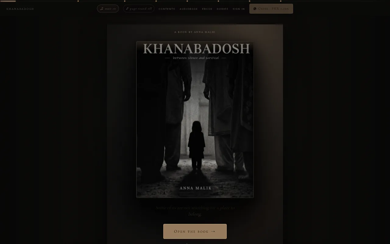 Khanabadosh — Book Launch — homepage screenshot