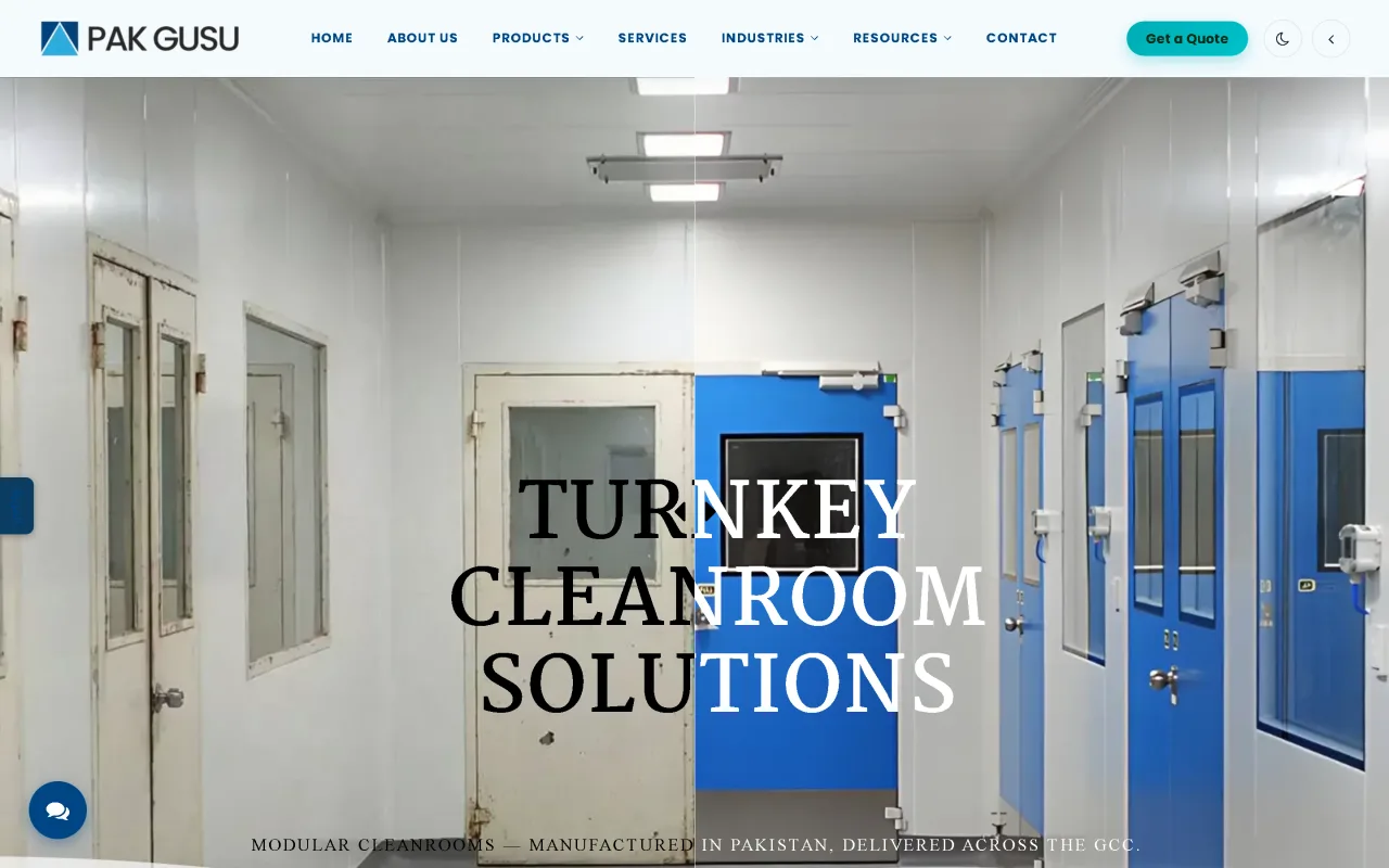 Pak GUSU — Turnkey Cleanrooms — homepage screenshot