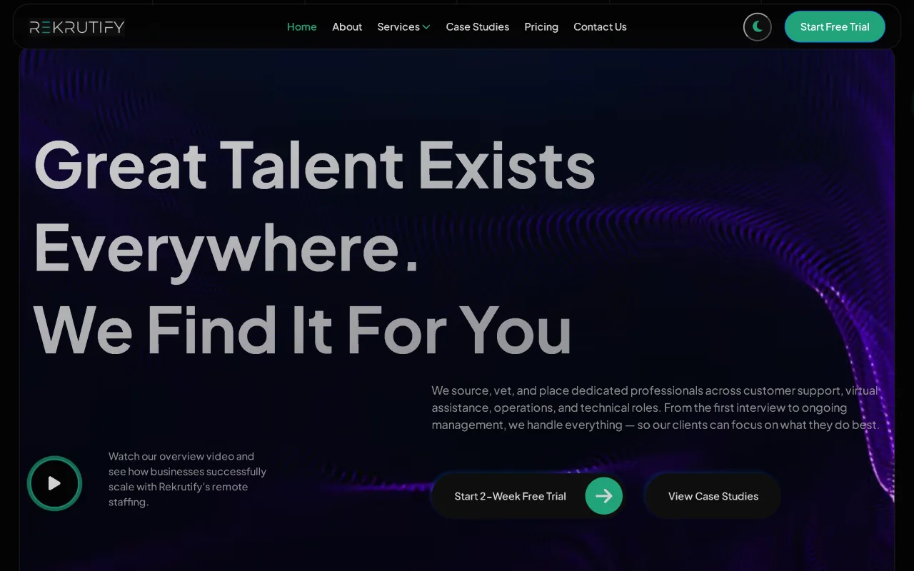 Rekrutify — homepage screenshot